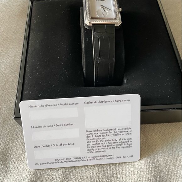 🖤Chanel🖤Boy-Friend Watch 18K White Gold Diamonds Alligator Exotic Band GM - Picture 7 of 14